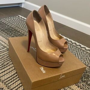Christian Louboutin Lady Peep Nude Patent 36.5